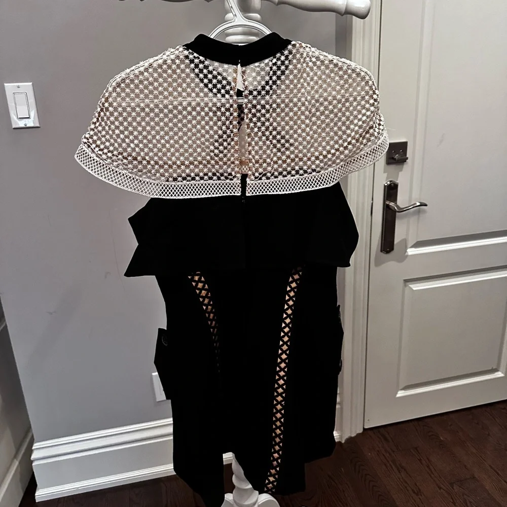 Self-Portrait Black and Cream Kids Dress - Picture 4 of 4